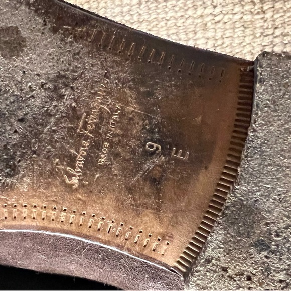 Salvatore Ferragamo Men's Dark Brown Suede Loafers with Gold Chain - Picture 7 of 7